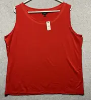 Talbots Top Shirt Women's 2XL Red Sleeveless Rayon Cozy