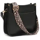 Women's Crossbody Shoulder Bag with Leopard Guitar Strap,Vegan Leather Purse ...
