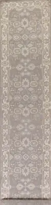 Handmade Oushak Indian Hallway 16 ft. Runner Rug Wool Carpet 3x16