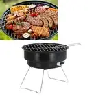 Mini Round Barbecue Grill Set Portable Iron Charcoal Grill For Home Kitchen BBQ