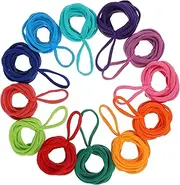 Abaodam Kit 192pcs Elastic Loom Loop Refills for Potholder Weaving Assorted Bright Colors for Craft Projects