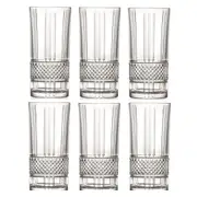 RCR Brillante Highball Crystal Tumbler Glasses 370ml - Set Of 6