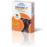 Interceptor Orange 0-4kg Very Small Dogs 6 pack (6 months)