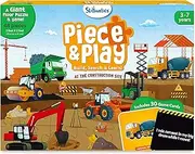 Skillmatics Floor Puzzle & Game - Piece & Play Construction Site, Jigsaw & Toddler Puzzles, Educational Toy, Gifts for Boys & Girls Ages 3, 4, 5, 6, 7 (48 Pieces, 2 x 3 feet)