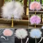 Handheld Fairy Feather Fan with Tassels Craft Fan Dance Hand Fan Children