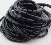14mm 19.7FT (6M) Spiral Cable Wire Wrap Tube Computer Manage Cord Black M1228 QL
