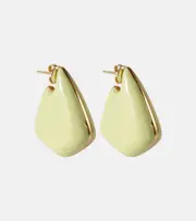 [Bottega Veneta] Bottega Veneta Fin Small 18kt gold-plated sterling silver earrings One Size green