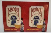1970's PABST BLUE RIBBON Advertising Menu Covers PBR Brewing Co. NOS 16x11.25"
