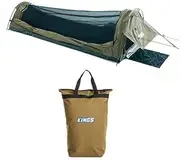 Adventure Kings Kwiky Single Swag 50mm Mattress + Doona/Pillow 400GSM Canvas Bag