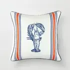Polyester Square Cushion Cover Lobster Print Sofa Throw Pillowcase Home Decor