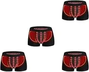 [ElzEy] Enlargement Panties for Men Magnetic Therapy Boxer Briefs Energetic Underwear Health Care Pant 3/5-Packs (Color : Black-4pcs, Size : X-Large)