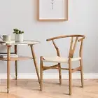 Oikiture Dining Chair Wooden Hans Wegner Chair Wishbone Chair Cafe Lounge Seat