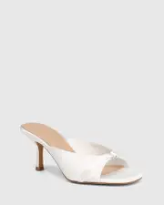 Celina Ivory Recycled Satin Textile Mule