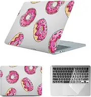 HLAAJJX Hard Shell Case Compatible with MacBook Air 11 inch (2015-2010) A1465 A1370, Plastic Arts Laptop Protective Case & Clear Keyboard Cover for MacBook Air 11.6 inch,Pink Donuts