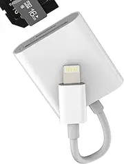 Lightning SD Micro SD Card Reader(2 Pack)for IPhone 14 13 Pro Max Adapter TF Memory Dual Slot for Apple MFI Certified Converter for IPad Adaptor Photo Transfer Accessories Digital Camera Drive Dongle
