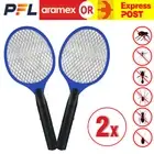2PCS Electric Bug Zapper Tennis Racket Mosquito Fly Swatter Insect Handheld