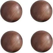 Cabinet Furniture Pulls 4Pcs Round Solid Wood Handle Drawer Wardrobe Door Cabinet Cabinet Round Single Hole Log Door Handle 3Cm Black Walnut
