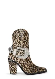[Club Exx] Sheriff Shine Cowboy Boots - Leopard
