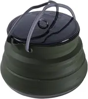 Folding Kettle, Silicone Camping Cook Pot, Ultra Lightweight, Direct Fire/Induction Compatible, Compact Folding Design, Use Simply, 16x16x4cm for Outdoor, Hiking, Backpacking