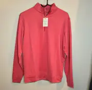 Peter Millar Crown Sport Perth Quarter Zip Pullover Orange Men’s Small Golf
