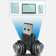 1x Bluetooth 5.0 Audio Receiver USB 3.5mm AUX Adapter Speaker PC Car TV C09C