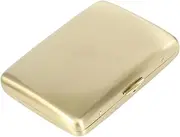 [Lorxilar] Metal Cigarette Case, Double Sided Spring Clip Open, Cigarette Case for Men Women, Holds 20 Cigarettes,One Size,Gold A