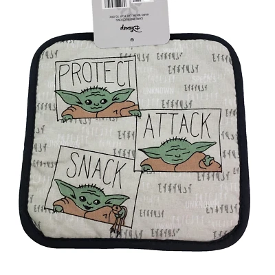 Disney Star Wars The Mandalorian Grogu Baby Yoda White Black Pot Holder