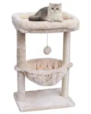 Small Cat Tree for Indoor Cats, Activity Cat Tower with Scratching Post for K...