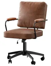 [Levede] PU Leather Office Chair in Brown