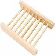 AIMALL 10pcs Natural Wooden Bamboo Soap Dish Tray Holder Storage Soap Rack Box Soap Dishes Bathroom Wooden Soap Case Bamboo Wood Soap Holder