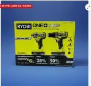 Ryobi ONE Plus HP 18V Brushless Cordless Compact 1/2" Drill and Impact Driver...