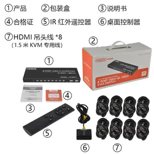 HDMI鍵盤滑鼠同步器8口KVM切換器電腦共享一套滑鼠鍵盤帶桌面控制器遙控切換