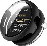 [Muovrto] Case for Google Pixel Watch 3 45mm,Anti-Scratch Ultra-Thin Protective Bumper Cover Case with HD Tempered Glass Screen Protector