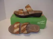NEW DANSKO DEE FULL GRAIN CARAMEL/SAND LEATHER SLIDE SANDALS EU 39 US 9 RET $135