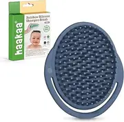 haakaa Baby cradle cap brush - Soft cradle cap comb| Hair Scalp Massager, Soft Bristles for Newborns & Toddlers-Steel Blue