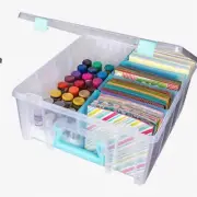 Creative Craft Caddy: Double-Deep Portable Art Organizer with Handle