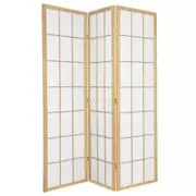 Shoji Room Divider Screen Natural 3 Panel