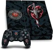 Official Anne Stokes Dragon Dagger Art Mix Vinyl Sticker Gaming Skin Decal Cover Compatible with Sony PlayStation 4 PS4 Console and DualShock 4 Controller Bundle
