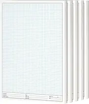 11x17" Graph Paper Pad, for Blueprint Drawings, Drafting, Engineering & Planning, with header for documentation. Quadrille grid paper pads with blue lines, high brightness, 50 sheets per pad (5 Pads)
