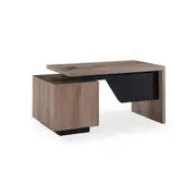 Modern Furniture KELLEN Executive Desk with Right Return 160-180cm Oak&Black