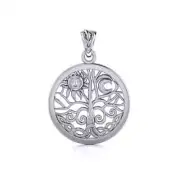 Pagan Wiccan Tree of Life 925 Sterling Silver Pendant Fine Spiritual Jewelry