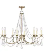 Livex Pennington 8-Light Antique Silver Leaf Chandelier