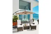 KEW - 5 Piece Outdoor Garden Recliner Chair Square Table Set