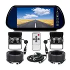 Caravan Two Camera 4PIN System 7" Mirror Monitor 12V/24V IR Reversing CCD Camera