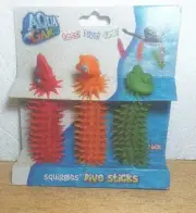 AQUA GAMES SQUIGGLES 3-WEIGHTED POOL DIVE STICKS DISCONTINUED 2011 NEW NOS