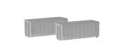 Herpa 053884-002 - 1:87 Roll-Off Ribbed, Gray (2 Piece) - New