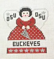 Hand-painted Needlepoint Canvas, Painted Pony OSU Buckeyes Angel, 18m, NEW