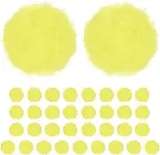 uxcell 35-Pack Faux Fur Pom Poms, 1.2 Inch/ 1.2 cm Soft Fluffy Pompoms Balls Faux Rabbit Fur with Elastic Loop for Hats/Bags/Keychains/Knitting Accessories/DIY Crafts [Yellow]
