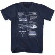 Back to the Future Delorean Blueprints Men's T Shirt