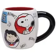 Peanuts Snoopy, Charlie Brown, Lucy, and Linus 14 oz Ceramic Mug, NEW UNUSED